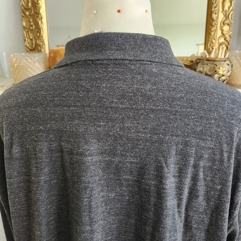 Polo Ralph Lauren Gray Polo Shirt Marled Preppy Heritage Long Sleeve Size 4XB